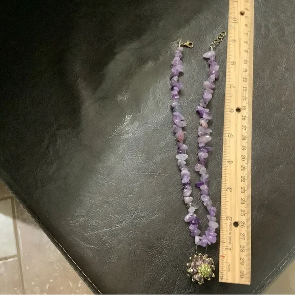 Heidi Daus Purple & Gold Floral Pendant - Picture 2 of 5